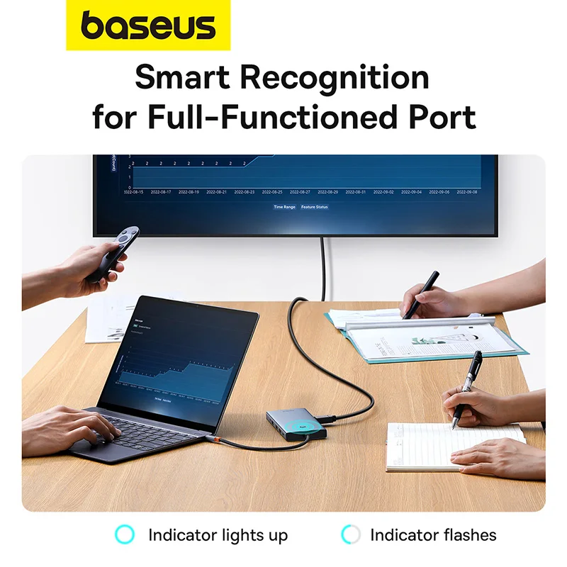 Baseus 8K@30Hz USB HUB Type C to DP HDMI-compatible 13-In-1 4K 60Hz 120Hz RJ45 VGA Converter PD 100W USB 3.0 2.0 For Macbook PC