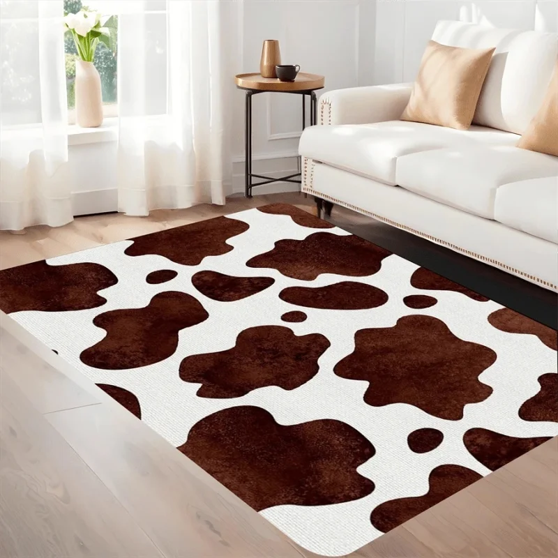 Leopard Print Red Lip Kiss Pattern Large Area Rug Soft Flannel Non Slip Floor Carpet for Living Room Retro Chic Bedroom Home