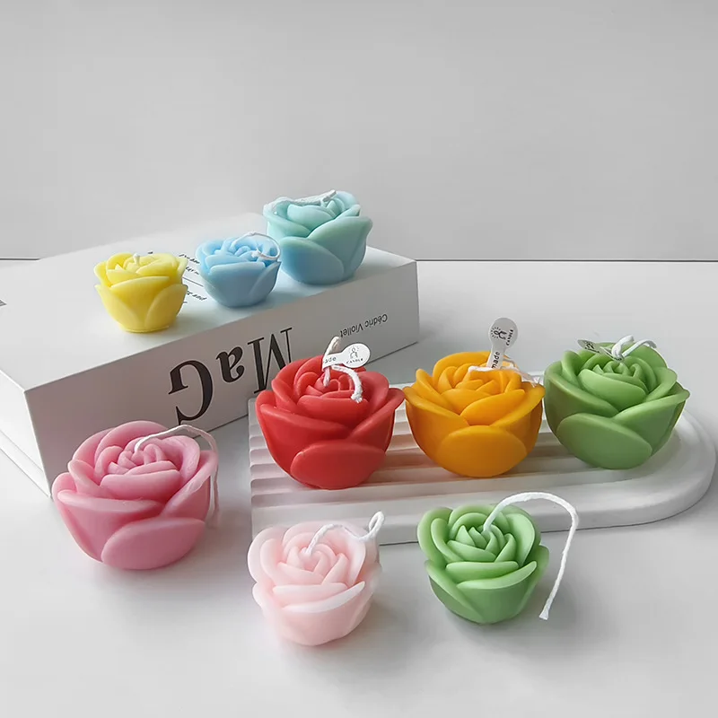 2024 New Flower Silicone Candle Mold 3D Peony Flower Soap Gypsum Resin Casting Mould DIY Chocolate Cake Baking Tool Wedding Gift