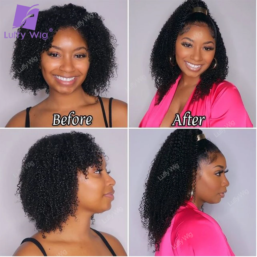 Extensions de Cheveux Humains Brésiliens Remy avec Micro Boucle, Mèches Afro Crépues et Bouclées, avec Anneau, Lien 4B 4C, 100%