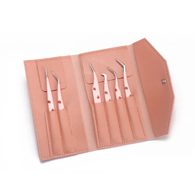 

6/7Pcs False Lashes Tweezers Set Curved Straight for Fake Eyelashes Extensions Eyebrow Hair Clip Tongs Nail Art Makeup Tool