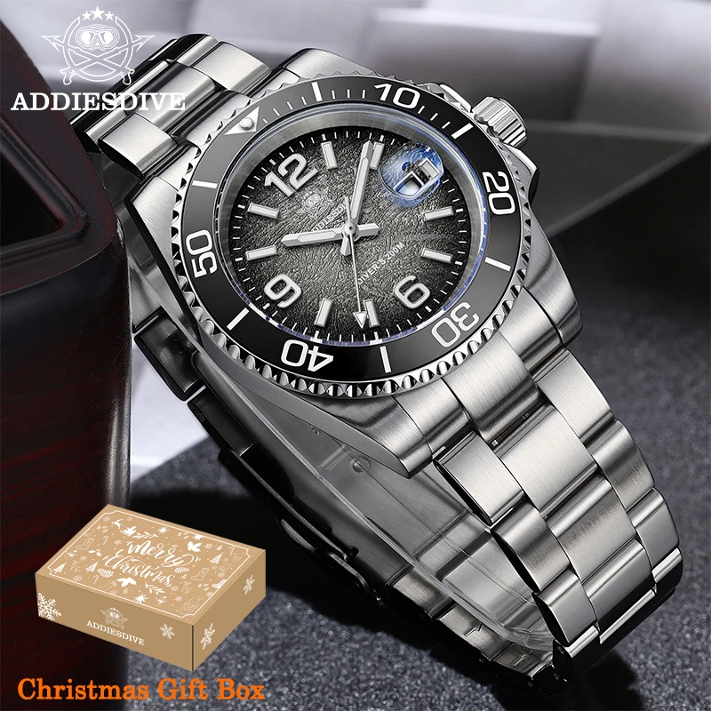 ADDIESDIVE Jam Tangan Pria Baru AD2513 Relogio Masculino Jam Tangan Kuarsa Baja Tahan Karat Jam Tangan Pria Bercahaya Bezel Dapat Diputar