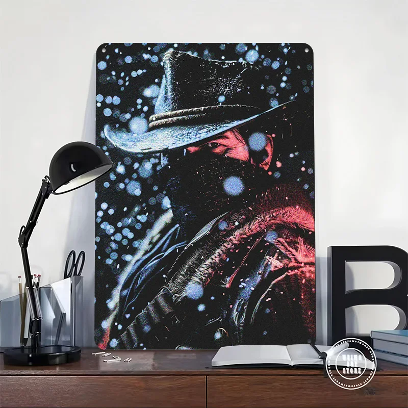 Arthur Morgan in the Snow Metal Poster Custom Wall Art Retro Vintage Tinplate Signs for Decoration Bedroom Desk Decor Room House