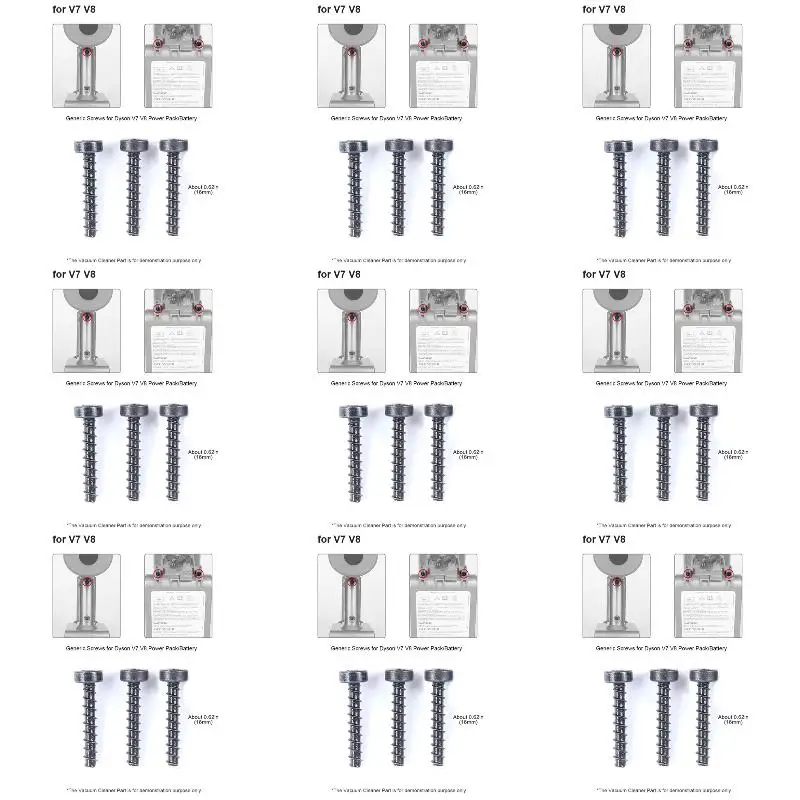 9Pack X(6Pcs Screws Nail for Cordless V6 V7 V8 V10 V11 Vacuum Cleaner Power Pack/Battery)
