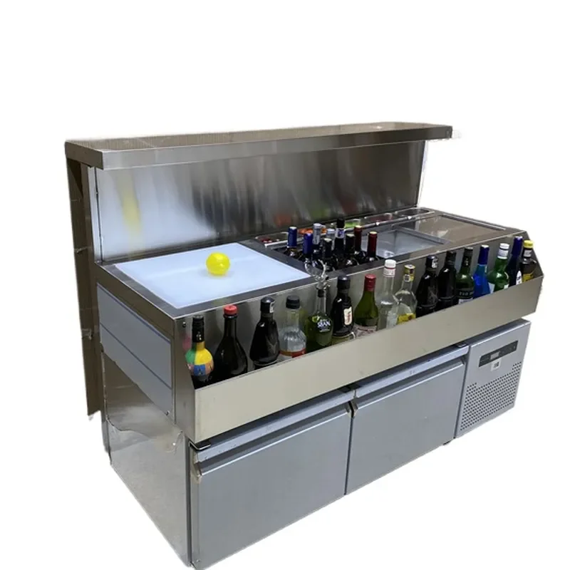 Full Function Stainless Steel Display Bar Bartender Station Work System Counter Table