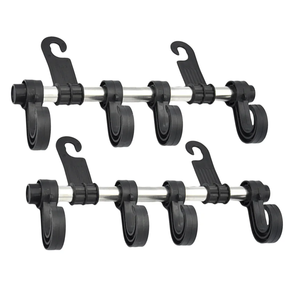 

2Pcs Auto Headrest Hanger Durable Stainless Steel PP Car Supplies Easy Install Remove Rotatable Design Backseat Organizer