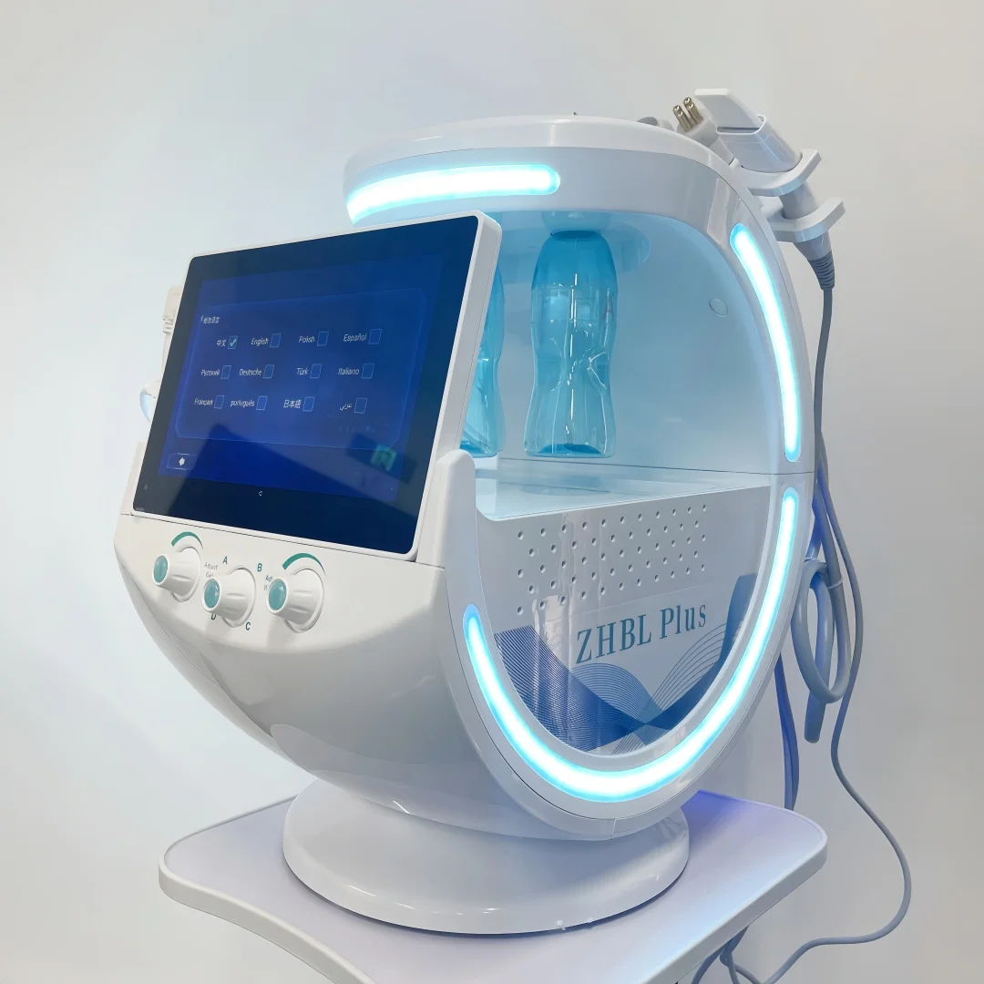 الأكسجين 7 في 1 الذكية الجليد الأزرق المائي اللوازم الطبية التطهير العميق آلة تنظيف البشرة بالموجات فوق الصوتية #3