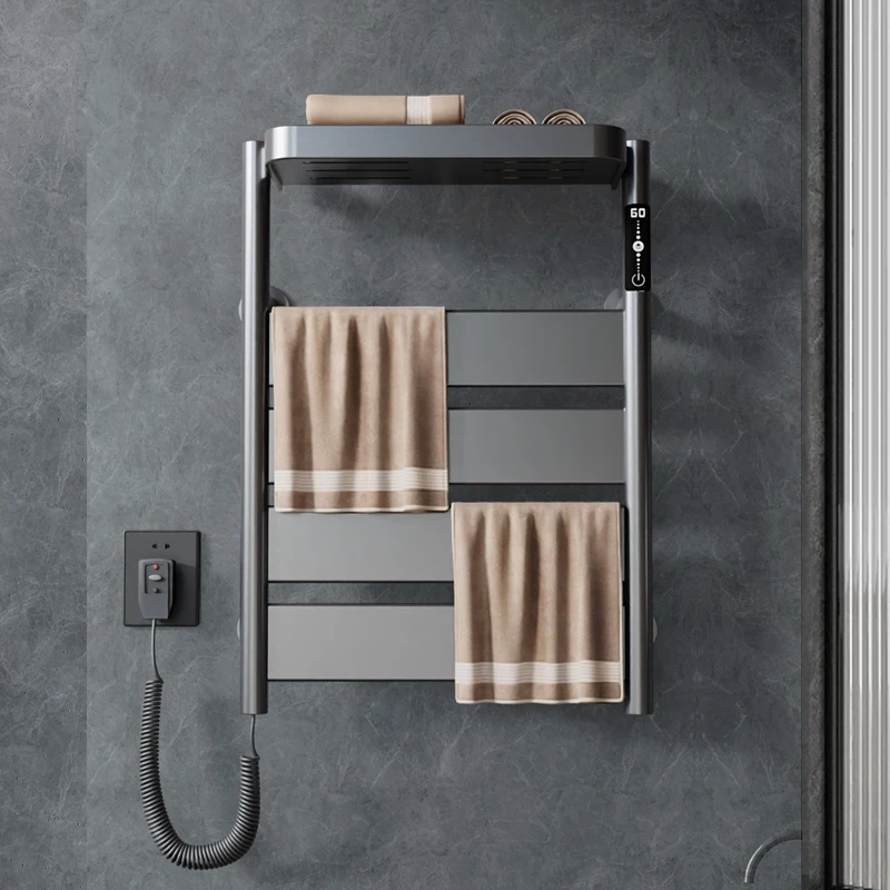 

Electric Towel Rack Heated Bathroom Intelligent Electric Towel Heaters Rails Wall Mounted Towel Rack
