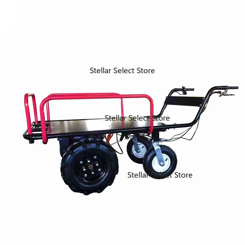 

Household and Industrial Electric Trolley 4-wheel Platform Handcart Cargo Trolley Outdoor Heavy-duty Garden Handcart Dump Truck