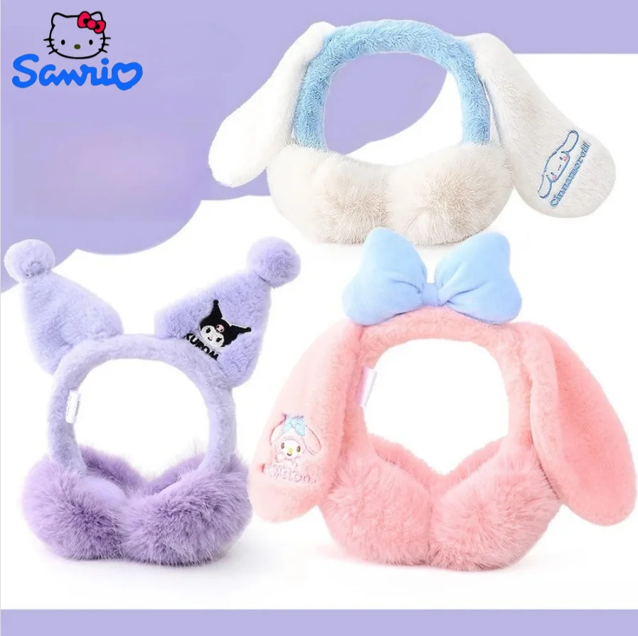 ที่ปิดหูตุ๊กตาซานริโอ้ มินิโซ ลายเมโลดี้ คุโรมิ น่ารัก สไตล์เกาหลี สำหรับฤดูใบไม้ร่วง/ฤดูหนาว ให้ความอบอุ่น ของขวัญวันเกิดสำหรับเพื่อนๆ ที่ชื่นชอบการ์ตูนและอนิเมะ