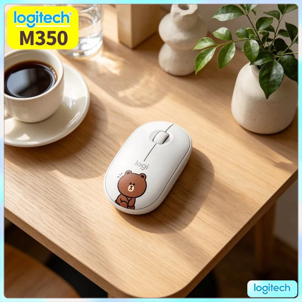 Logitech M350 PEBBLE Wireless Mouse 2.4G Bluetooth Dual Connection For Laptop Notebook PC Tablet Office Use