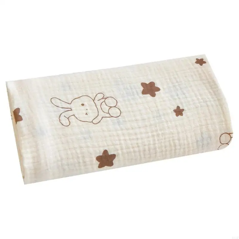 

E06F Baby Receiving Blanket Cotton Swaddle Blanket Boy Girl Newborn Blanket 2-layer Absorbent Infant Swaddling Wrap Durable