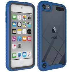 2 in 1 Hybrid Rugged Armor Shockproof Phone Case For Apple iPod Touch 5 6 7 Soft TPU Frame Hard Plastic Transparent Back Cover