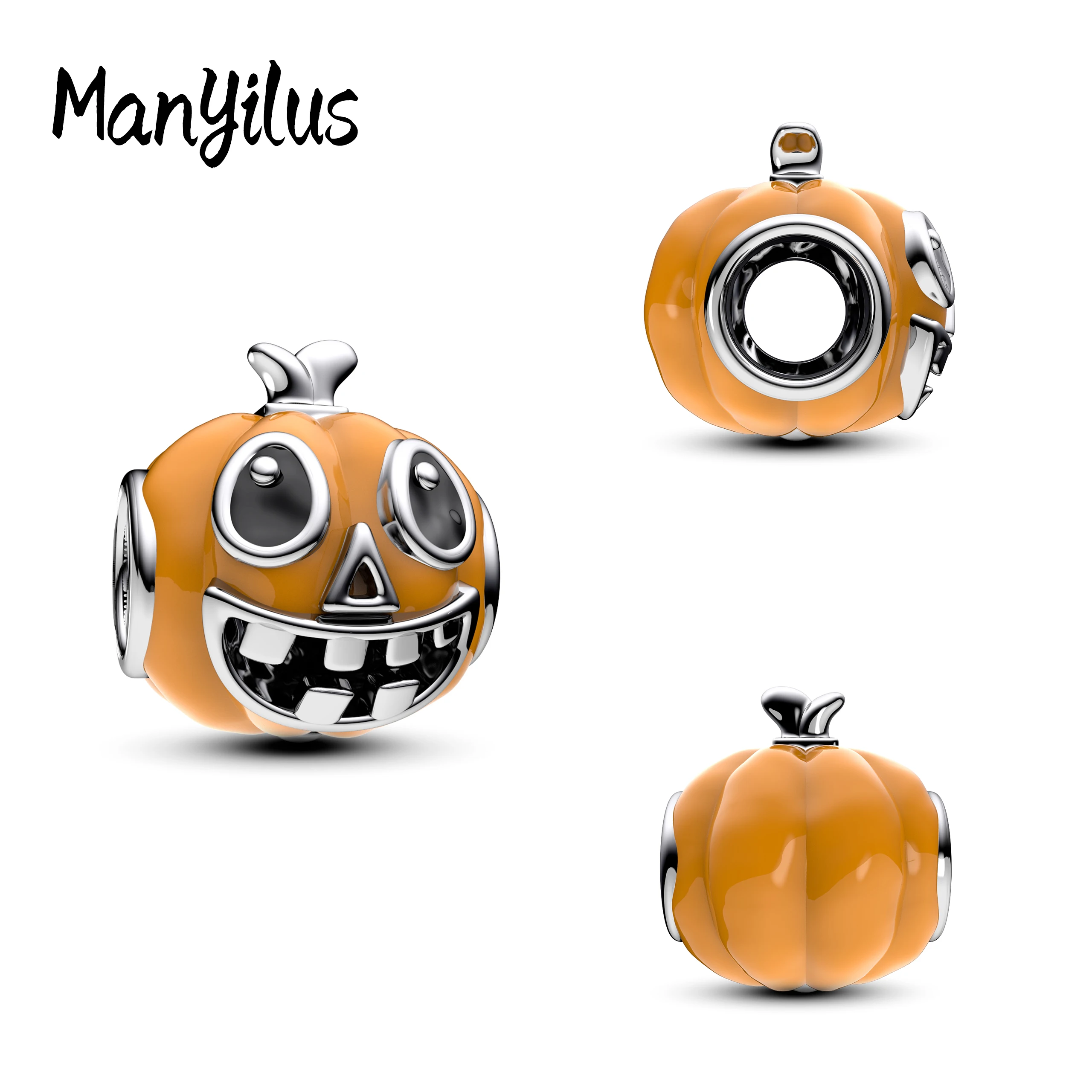 

Manyilus 2025 Pumpkin Carriage Charms S925 Sterling Silver Keychain For Bags Beads For Original 925 Silver Charm Bracelet Gifts