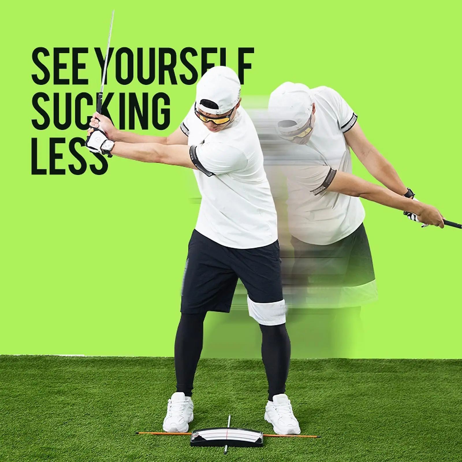 

Инструмент для обучения зеркалом для гольфа, улучшающий точность, корректор позы, портативный приспособление для начинающих, тренажер для укладки