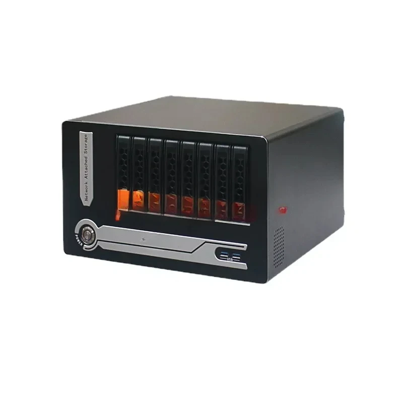 8 Disk Nas Chassis Flex Power USB Hot Plug Server Case Home Student Office Computer Mini itx Chassis  Storage Server