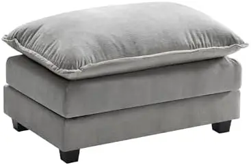 Ottoman for Modular Sectional Cloud Couch, Chenille Deep Seat Sofa for Living Room, Bedroom and Apartment, Grey