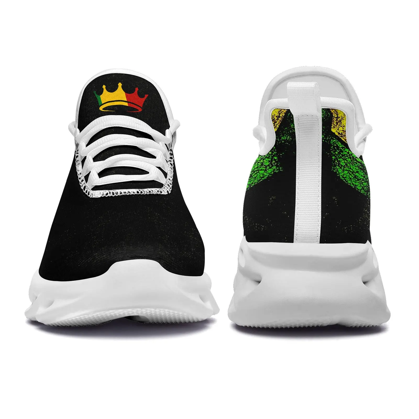 Customization Men's Rasta Crown Striped Graphic Shoes Plus Size, Wide Fit All-Season Running Shoes