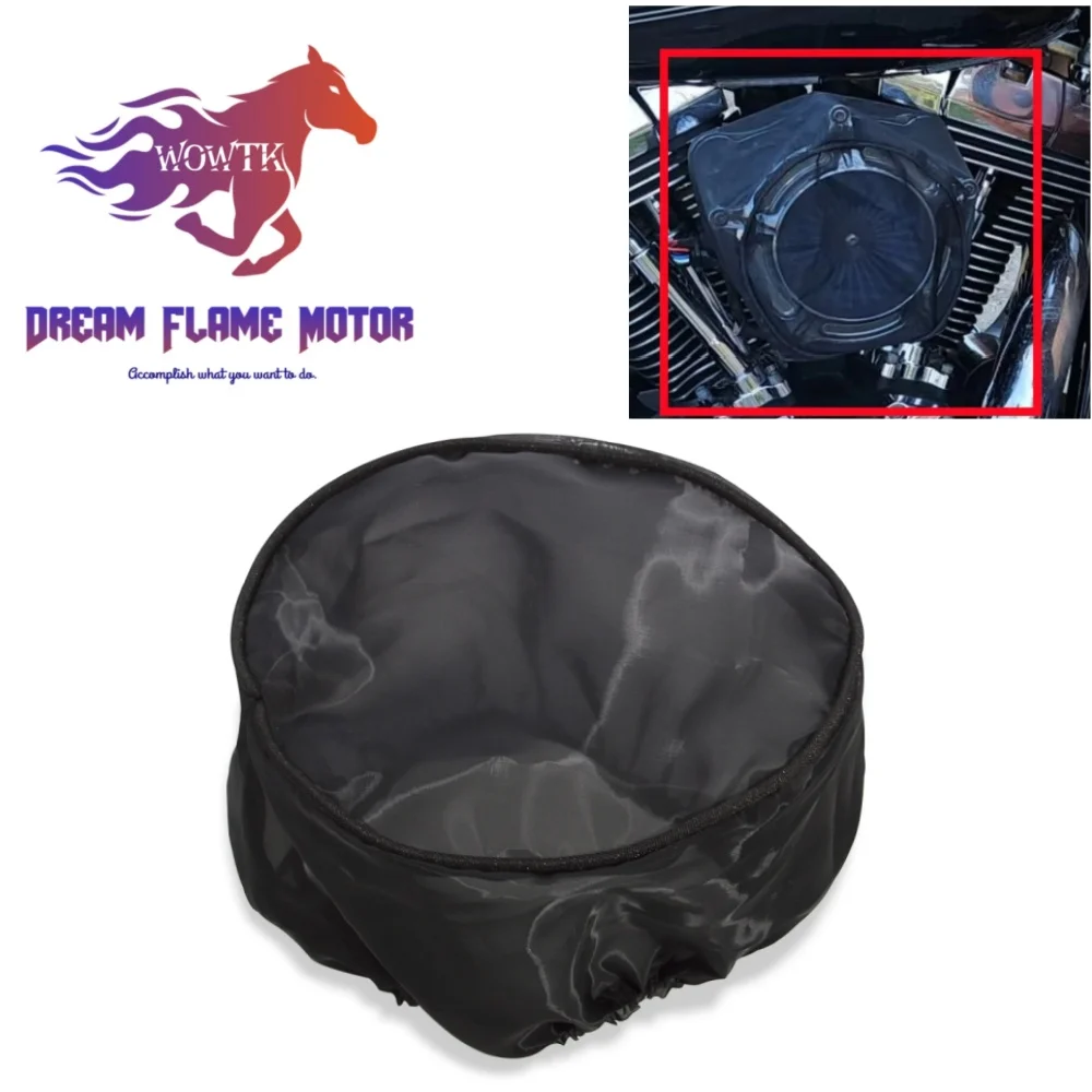 Motorcycle Universal Waterproof Cover Air Cleaner Filter Rain Sock For Harley Touring Softail Road Glide Fat Boy Sportster 1200
