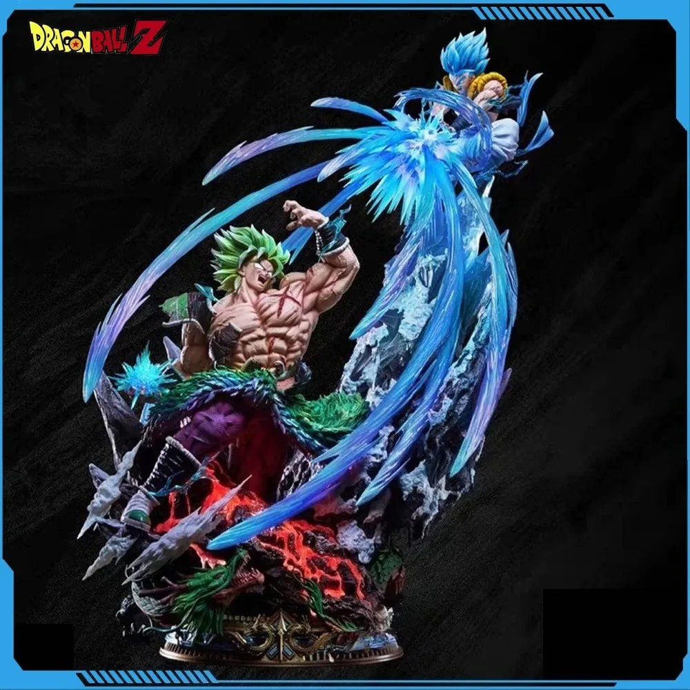 Dragon Ball Z Broly VS Gogeta Luminous 20cm Action Figure PVC Anime Statue Collectible Scene Model Desktop Decoration Boy Gift