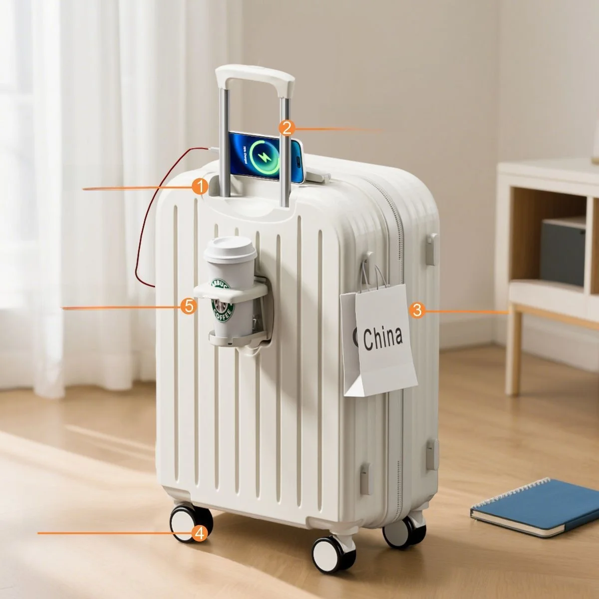 Durable Large Capaci Ins Lage High Aesthetic Pullman Travel Suitcase Lightweight Silent Wheels Student Travel Bag view 5