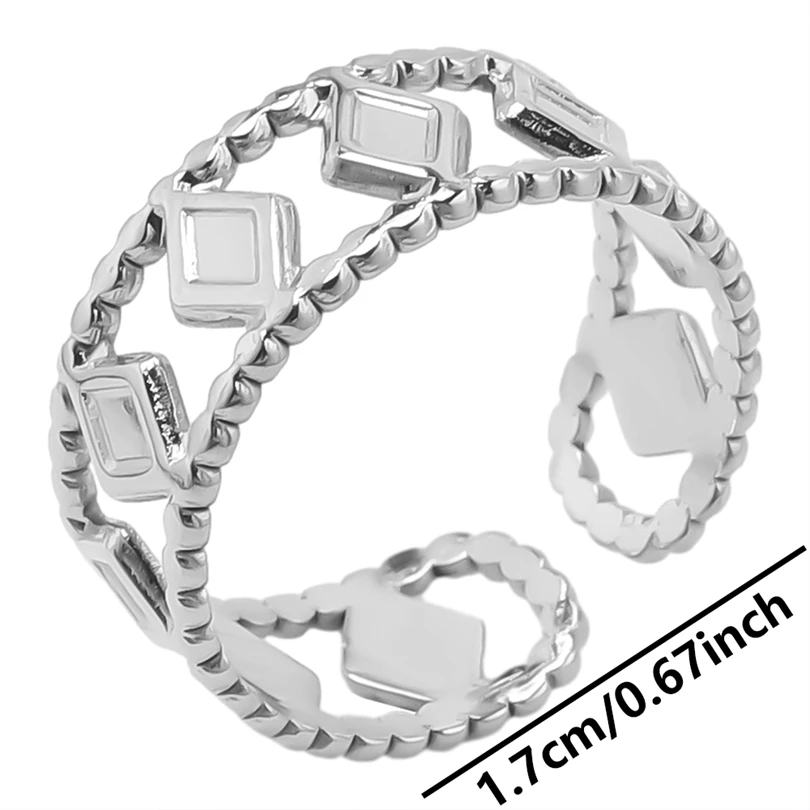 6pcs/lot Various Steel Color Rings Star Sun Feather Leaf Stainless Steel Rings No Fade Jewelry For Women Girls Accessories Gifts