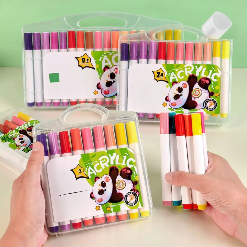 Soft Brush Tip Acrylic Markers For Creative Drawing Coloring Graffiti Water Based Art Paint Pens School Stationery
