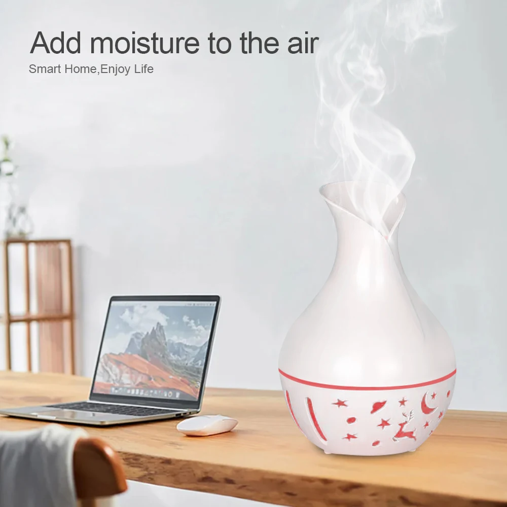 200ml USB Steam Ultrasonic Cold Mist Mini Humidifier Air Purifier 7 Color change office,Send 2 oils.