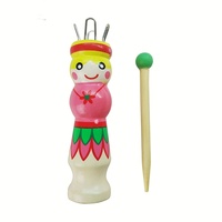 Wooden handmade doll knitting machine, knitting thread reel, wooden knitting tool, hand drawn rope weaving machine, DIY knitting