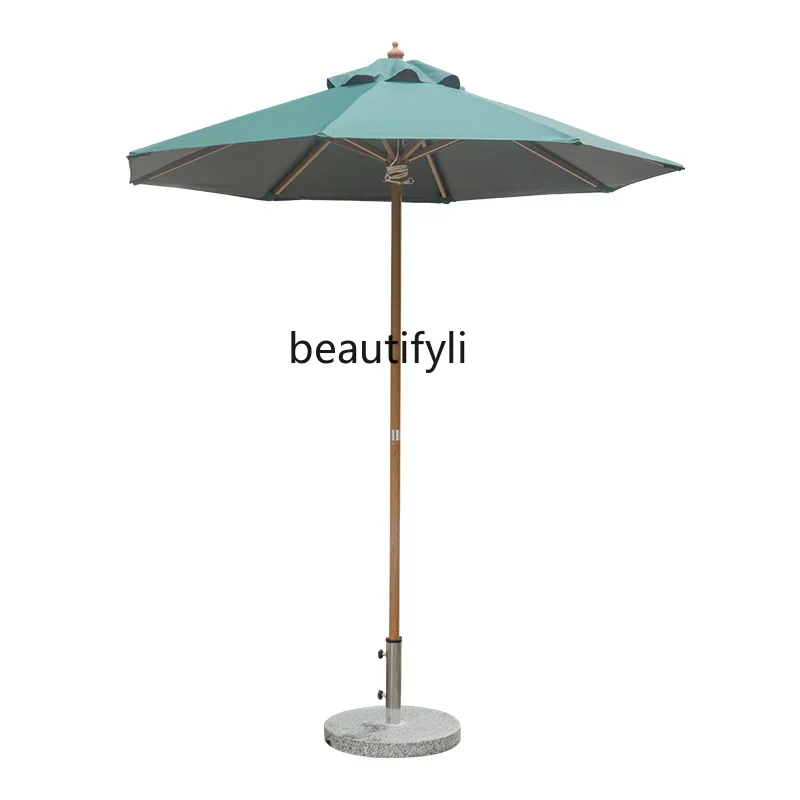 

Outdoor Sunshade Small Garden Villa Courtyard Camping Beach Commercial Stall Central-Column Umbrella