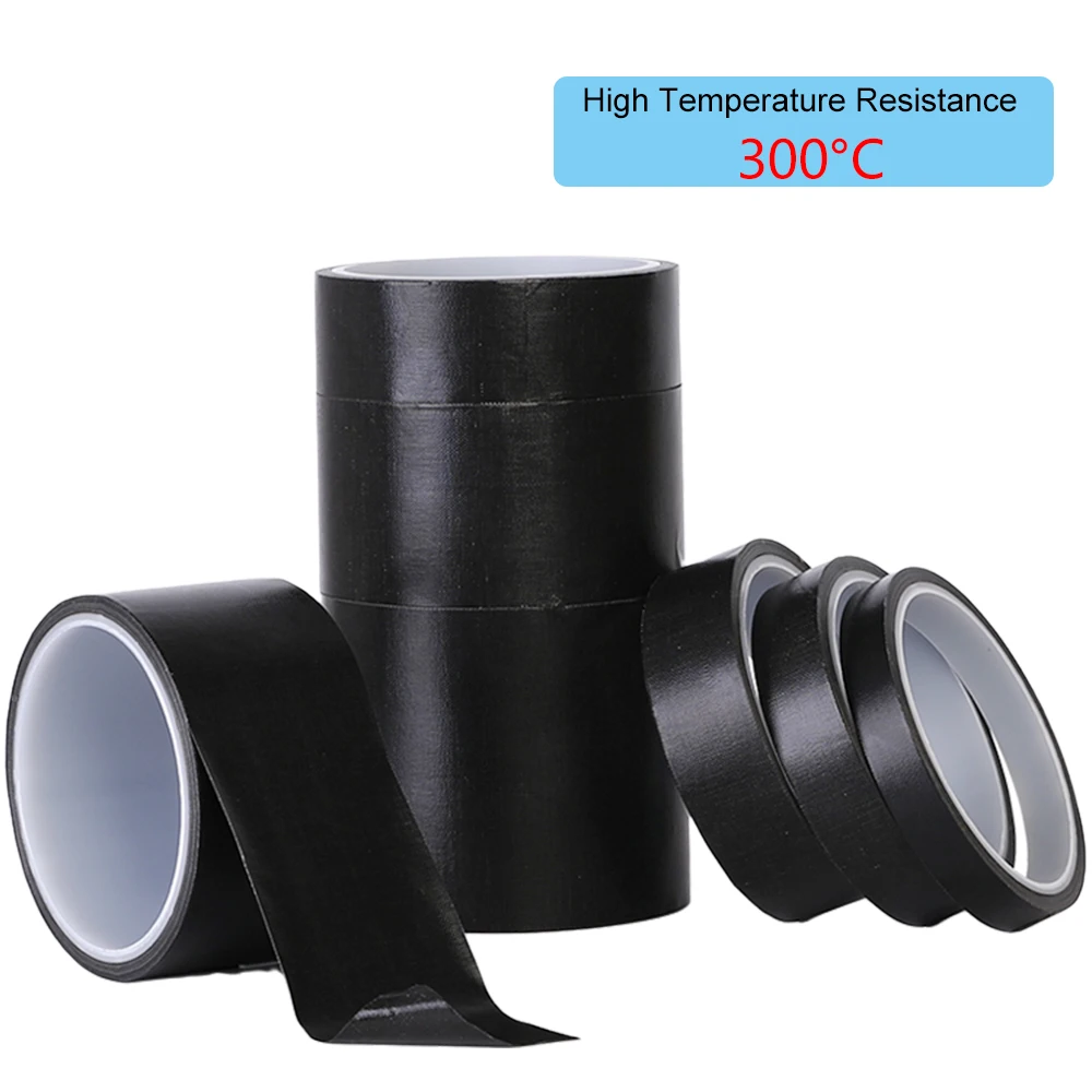 Black PTFE Teflon Tape High Temperature Resistant 300 Degrees Vacuum Machine Packaging Sealing Insulating Tape 10M/Rolls
