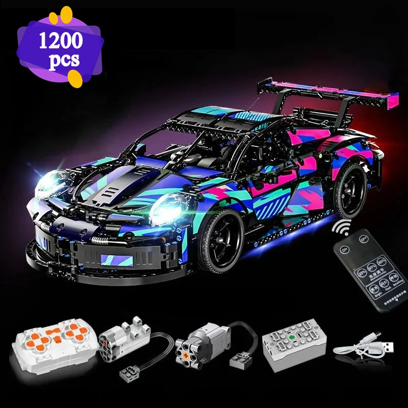 Cyberpunk Lambo Technical Super Sports Car for FKP 37 Building Block MOC Model Racing Vehicle Assemble Bricks Toy For Kids Gifts