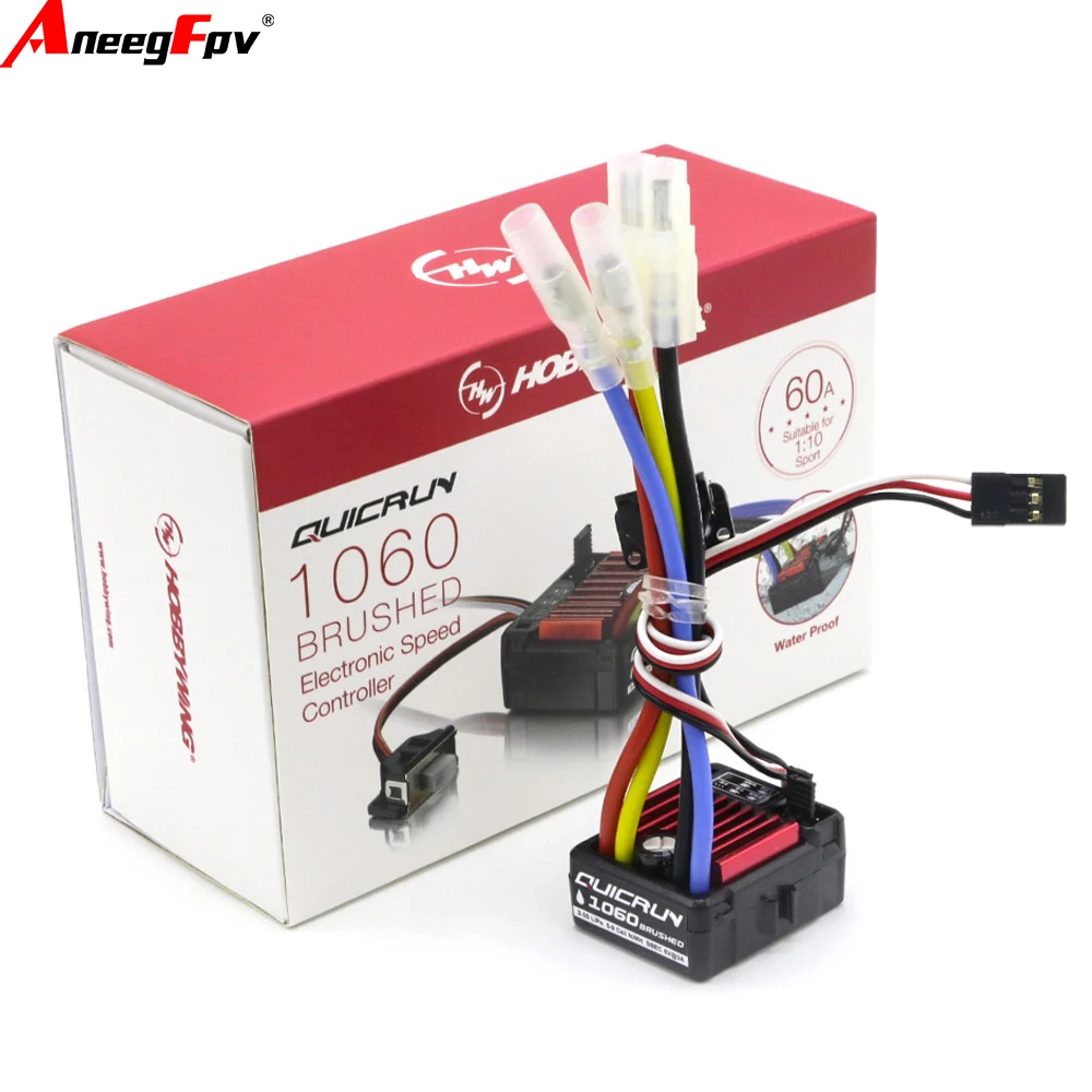 

HobbyWing QuicRun 1060 60A For 1:10 RC Car Waterproof For RC CarBrushed Electronic Speed Controller ESC