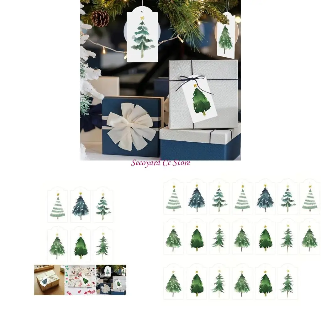 

N3UC 20 Pieces Christmas Labels Christmas Gift Tagged Christmas Tree Ornament Tagged for Christmas Decoration Gift Wrapping