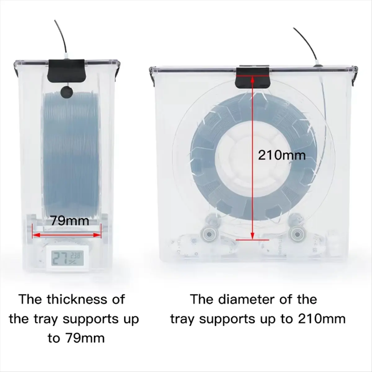 A99X 2Pcs 3D Printer Filament Dryer Box Airtight and Moisture- Real-Time Monitoring for 3D Printer PLA ABS Filaments
