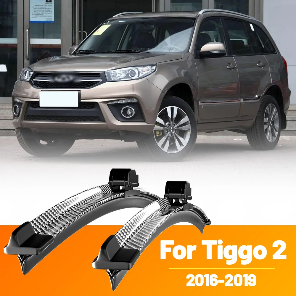 

2 шт., щетки стеклоочистителя переднего стекла, дворники из углеродного волокна для Chery Tiggo 2 2016-2019 2017 2018