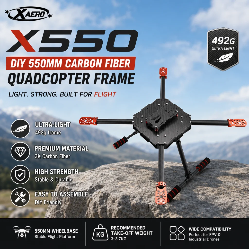 

XAERO DIY X550 550mm Carbon Fiber Quadcopter Frame for FPV Commercial Industrial Drone