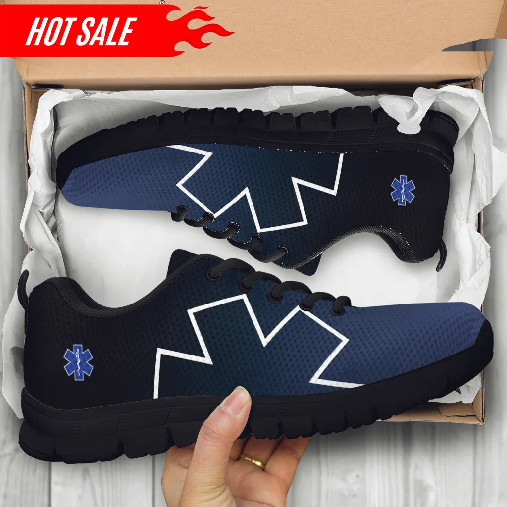 Paramedic EMT EMS Print Flats Shoes for Female Unisex Worker Sneakers Women Lightweight Nursing Shoes Zapatos mujer