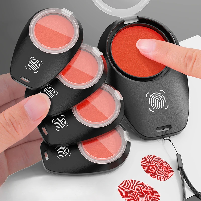 Portable Fingerprint Stamp Pad Finger Ink Stamp Pad Business Office Seal Tool Contract Fingerprint Press Seal Craft Supplies