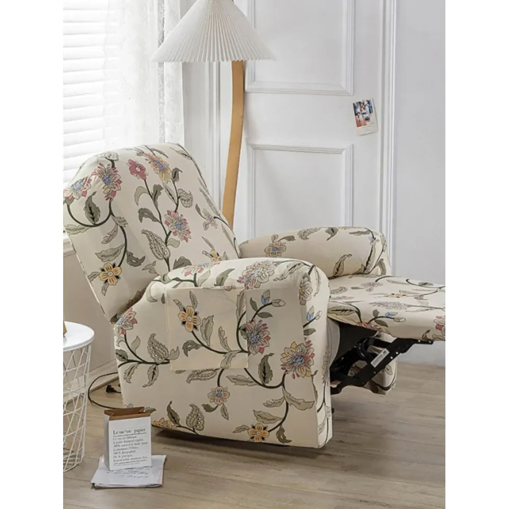 

Floral Pattern Recliner Slipcover, Modern Polyester Recliner Stretch Sofa Slipcover For Home