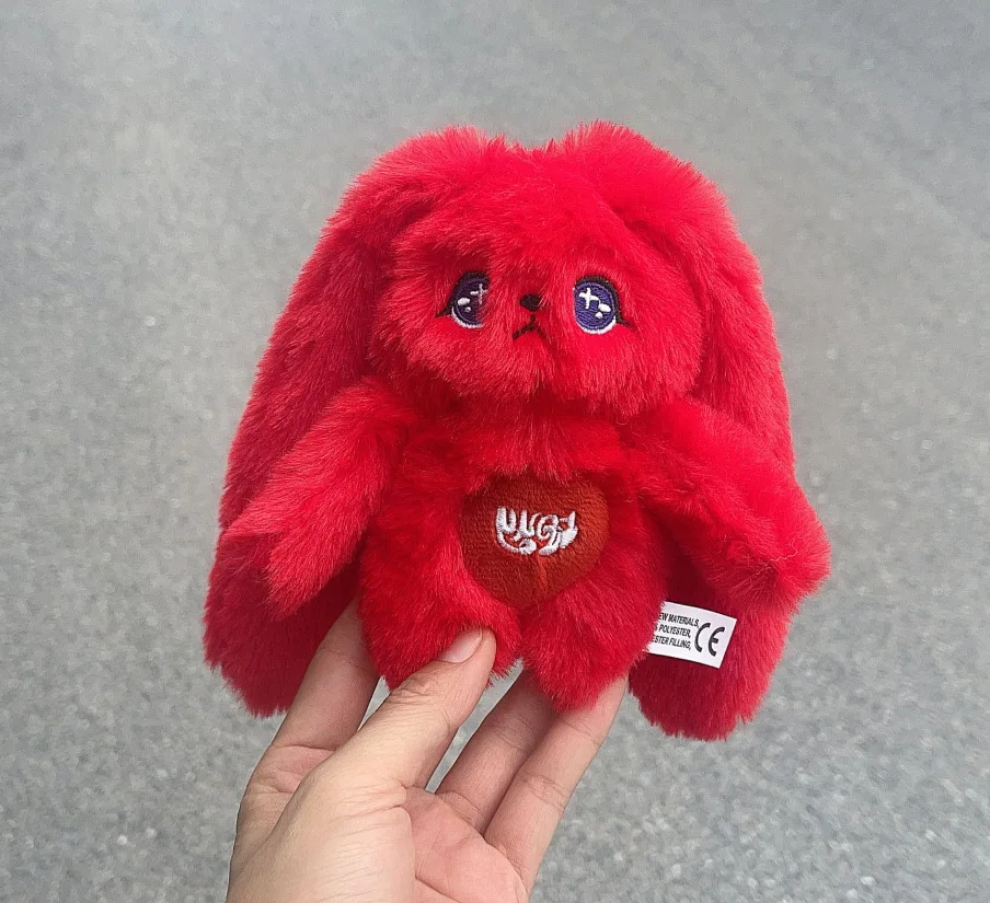 K-Pop Red Rabbit Stuffed Keychain, Idol G, I-DLE, Girl YUQI, Little Doll Bag Pendant, Fãs Presentes Coleção