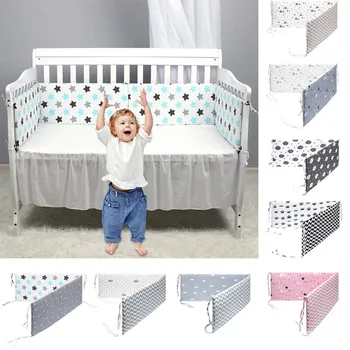 Pare-chocs de lit en coton anti-chute pour bébé, coussin une pièce, protection pour nouveau-né, literie de pépinière, 130x30cm