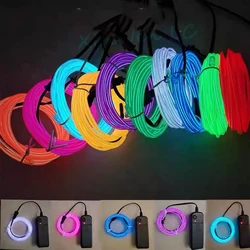 1m/3m/5m Glow EL Wire Cable Light Decoration Clothes Ball Rave LED Neon Christmas Dance Party DIY Costumes Luminous Car Clothing