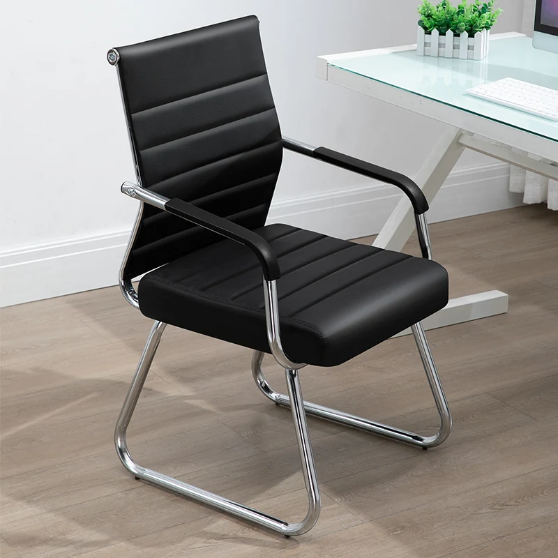

Wholesale Customized Ergonomic Black Workstation Low Price Office Chair Without Wheels