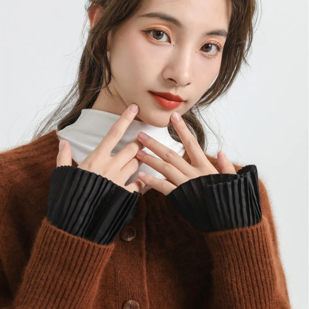 الكشكشة مطوي الأكمام وهمية انفصال الأصفاد الشيفون الأصفاد وهمية الملابس الديكور معصمه اليد المعصم الأصفاد لحفل الزفاف