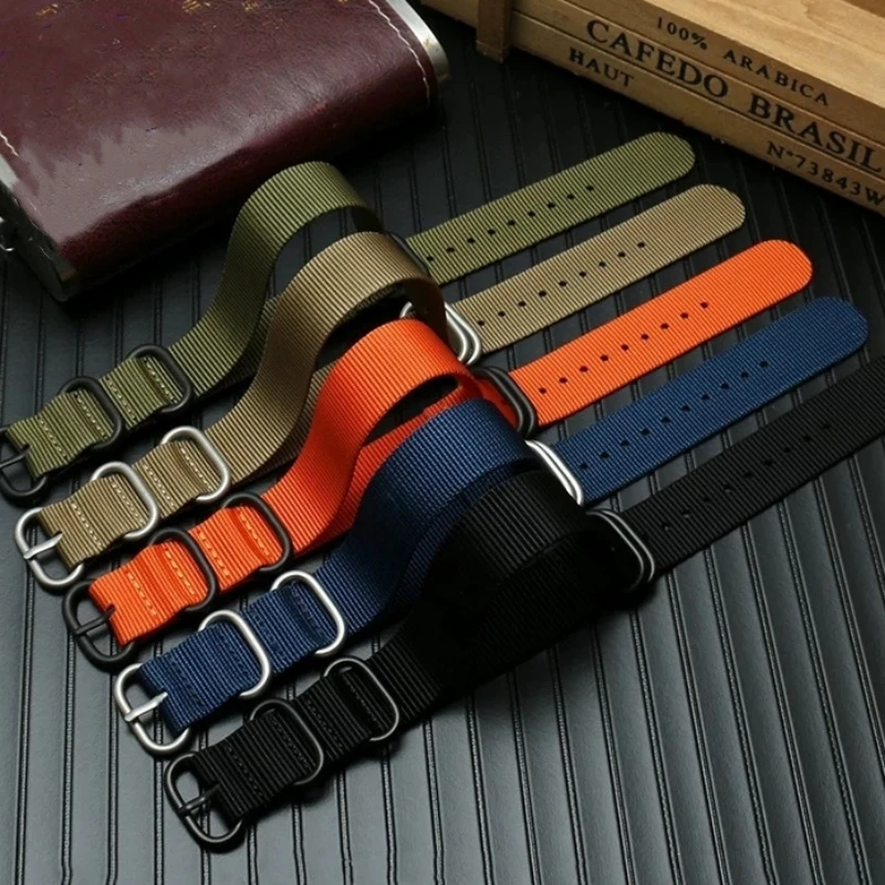 

Nylon Watch Band 18mm 20mm 22mm 24mm Zulu Nato Strap Premium Army Sport Loop Dropshipping Military black buckle Belt bracelet