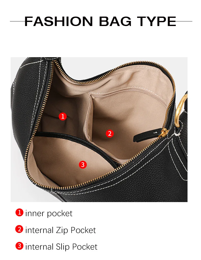 Aidanni Echtleder-Halbmondtasche, Neuheit 2026, Große Kapazität, Vielseitige Pendler-Schultertasche für Mütter – Detail 6