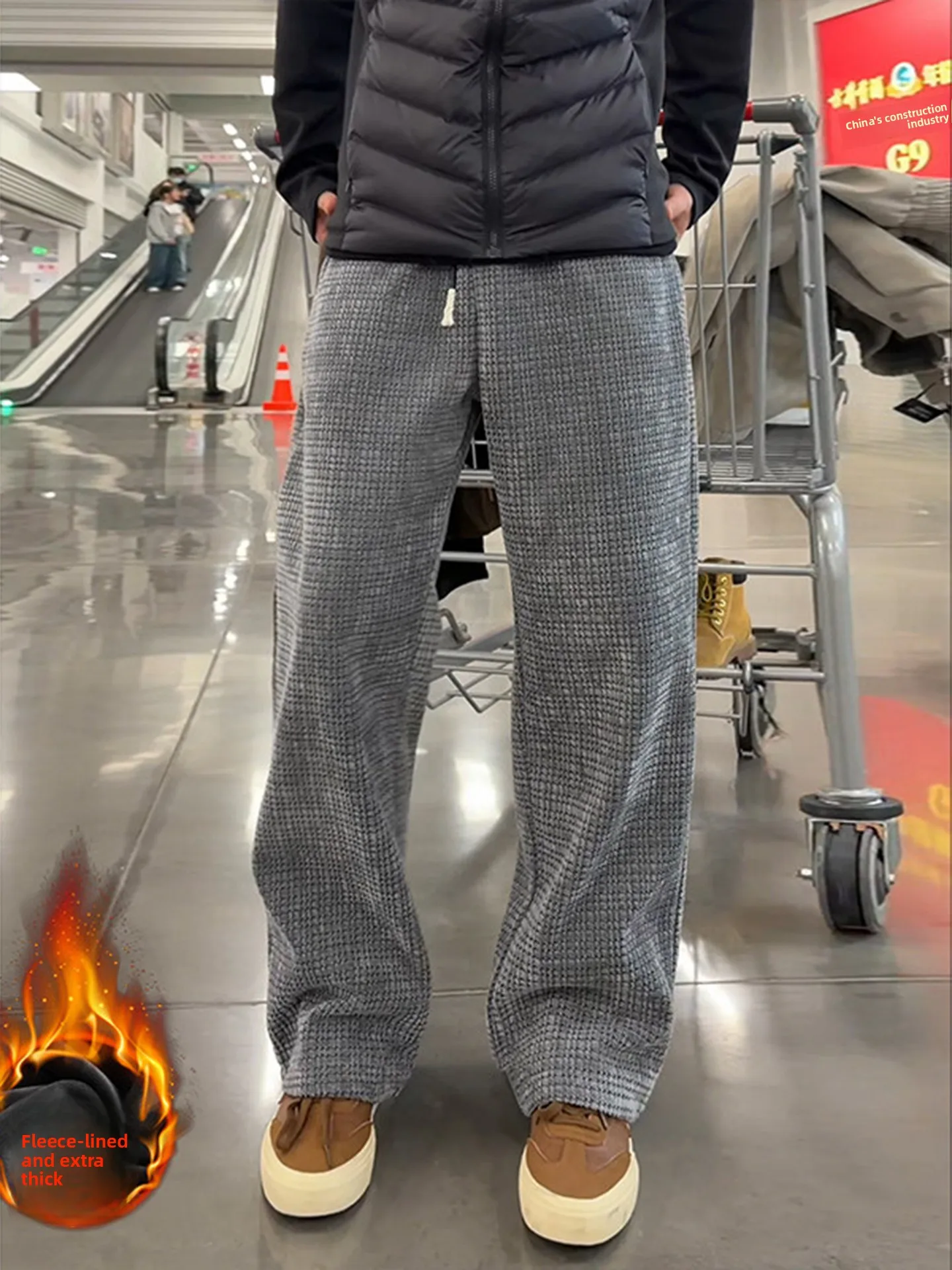 

Мужские утепленные спортивные брюки в американском ретро-стиле, осенне-зимние, теплые, из вельвета, с начесом, повседневные, прямого кроя