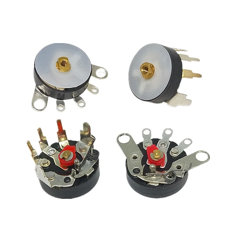 5pcs Straight Angle Radio Potentiometer RV12MM B10K B50K Power Amplifier Volume Potentiometer With Switch B103 B503