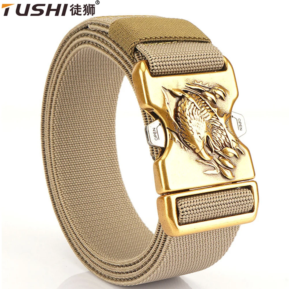 

TUSHI Men's Belt Outdoor Hunting Metal Tactical Belt Multi-Function Alloy Buckle High Quality Marine Corps Canvas Belt For Men